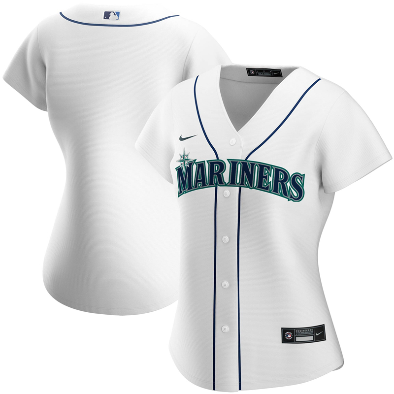 2020 MLB Women Seattle Mariners Nike White Home 2020 Replica Team Jersey 1